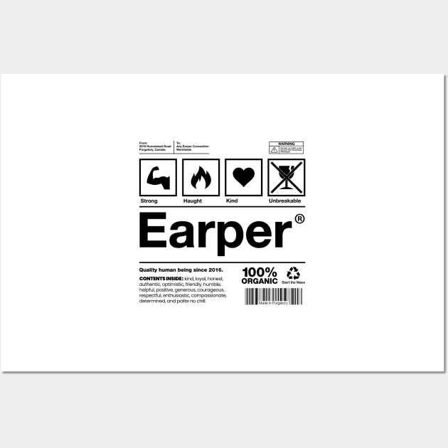 Earper Shipping Label - Wynonna Earp - Black Font Wall Art by VikingElf